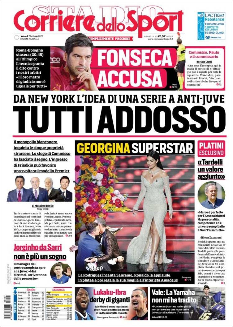 Portadas de diarios deportivos del mundo del 7 de febrero del 2020