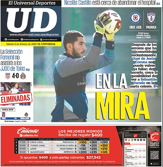 Portadas de diarios deportivos del mundo del 8 de febrero del 2020