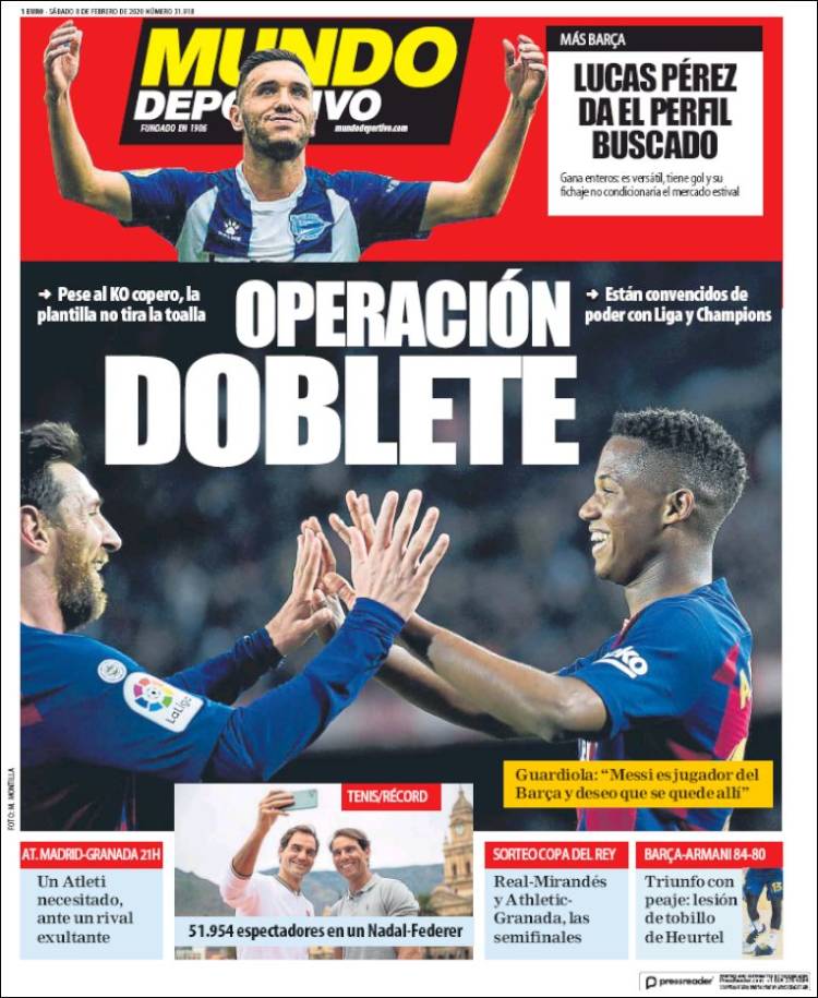 Portadas de diarios deportivos del mundo del 8 de febrero del 2020