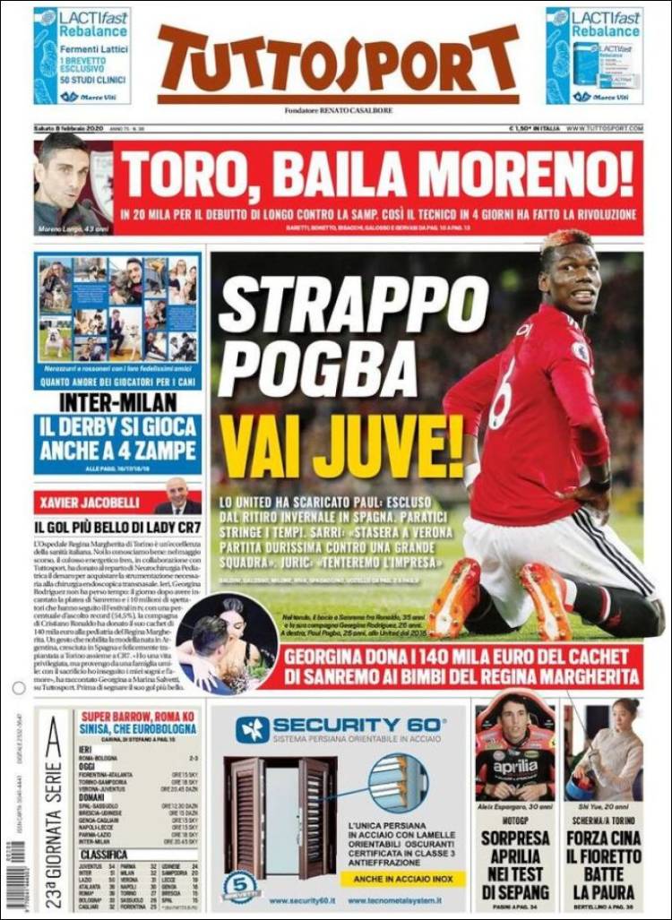 Portadas de diarios deportivos del mundo del 8 de febrero del 2020