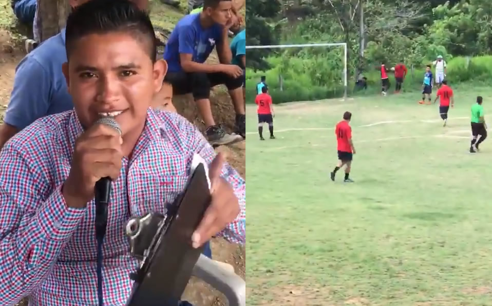 El joven narrador de futbol amateur es de Guatemala. (@ElPajaroPicon_)