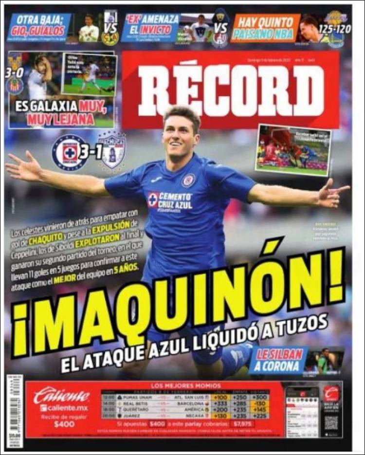 Portadas de diarios deportivos del mundo del 9 de febrero del 2020