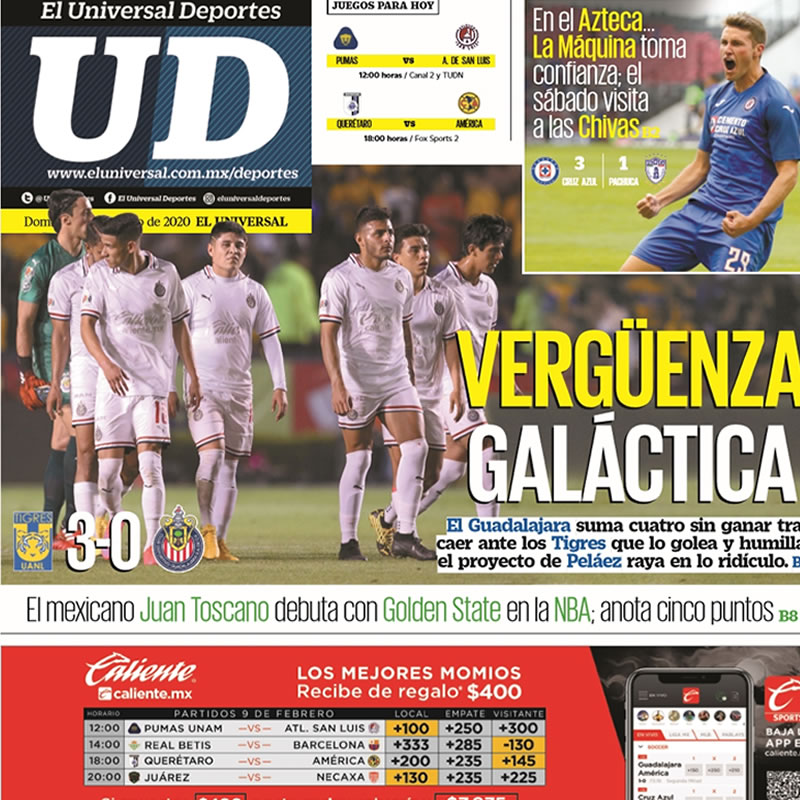 Portadas de diarios deportivos del mundo del 9 de febrero del 2020