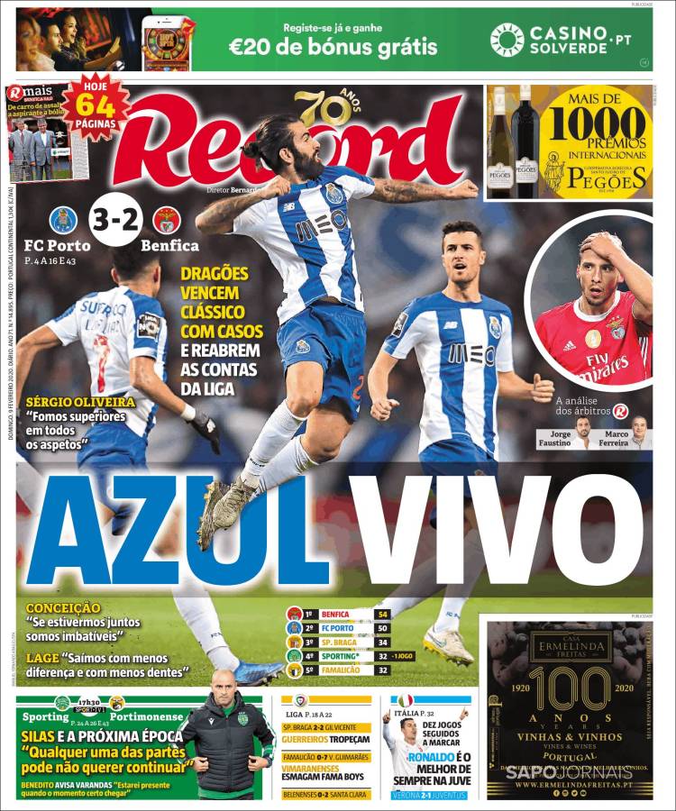 Portadas de diarios deportivos del mundo del 9 de febrero del 2020