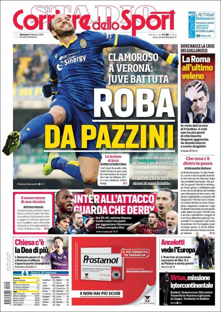 Portadas de diarios deportivos del mundo del 9 de febrero del 2020
