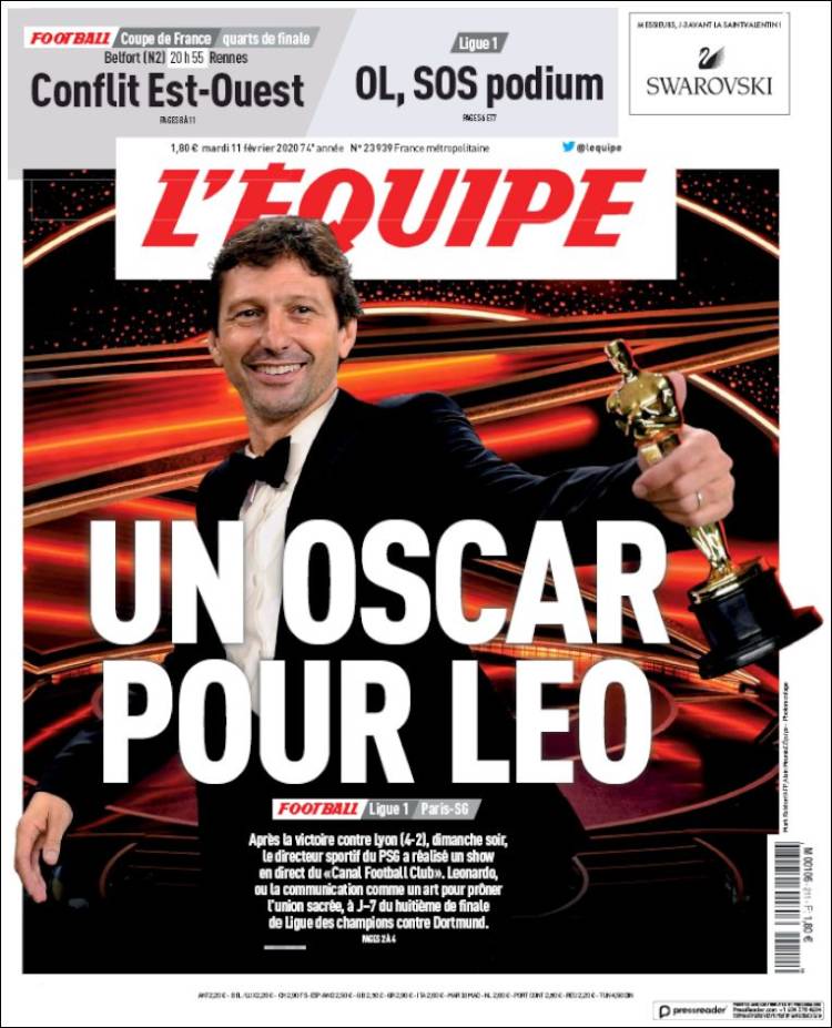 Portadas de diarios deportivos en el mundo del 11 de febrero de 2020