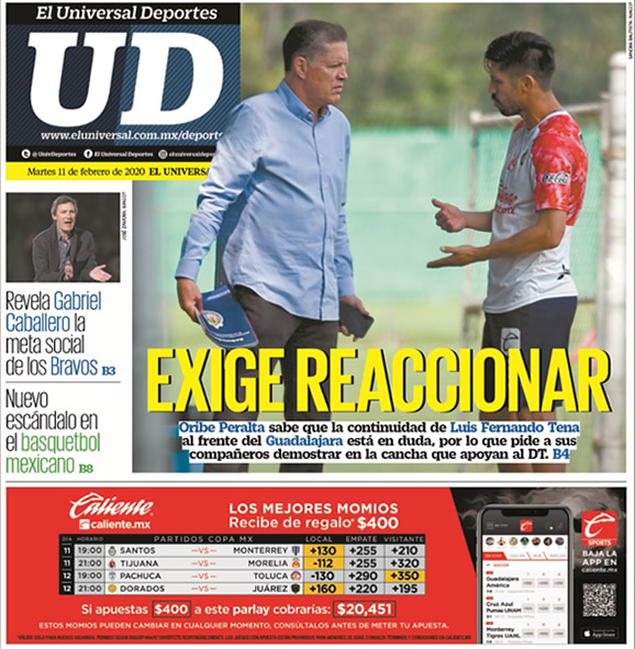 Portadas de diarios deportivos en el mundo del 11 de febrero de 2020