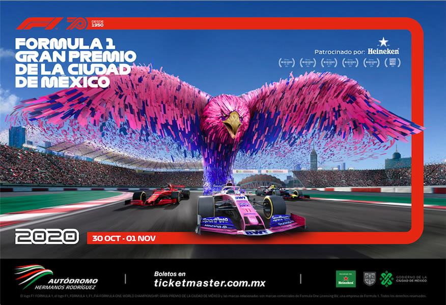Los carteles para el evento lucen espectaculares. FOTO: @mexicogp