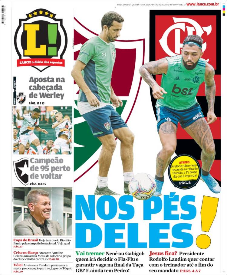 Portadas de diarios deportivos en el mundo del 12 de febrero de 2020