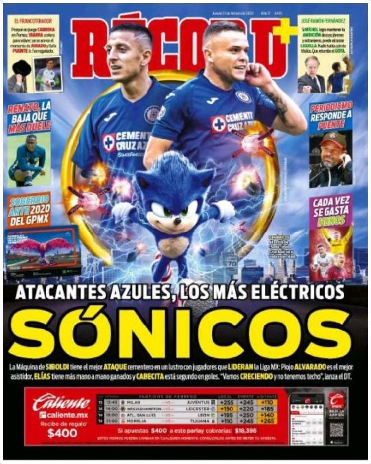 Portadas de diarios deportivos en el mundo del 13 de febrero de 2020