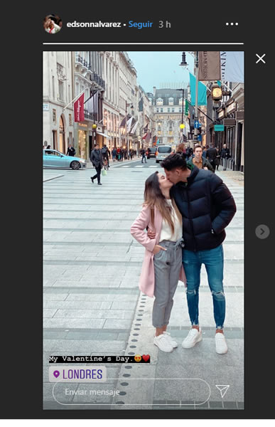 Edson Álvarez estuvo en Londres para celebrar el día del amor y la amistad.