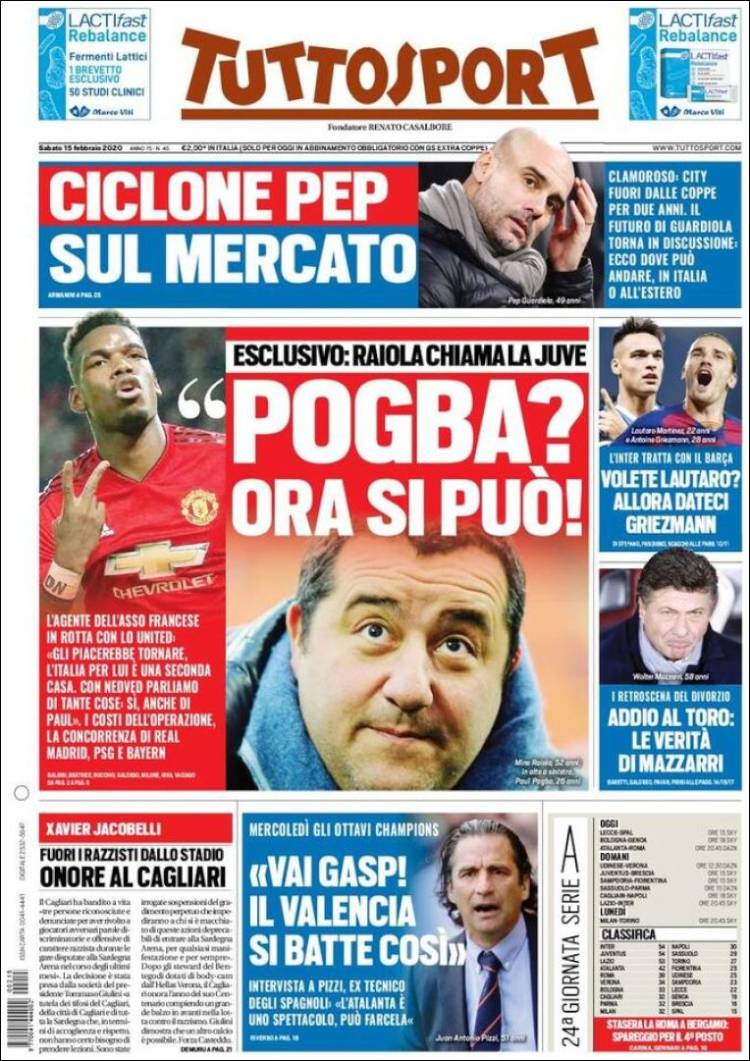 Portadas de diarios deportivos en el mundo del 15 de febrero de 2020