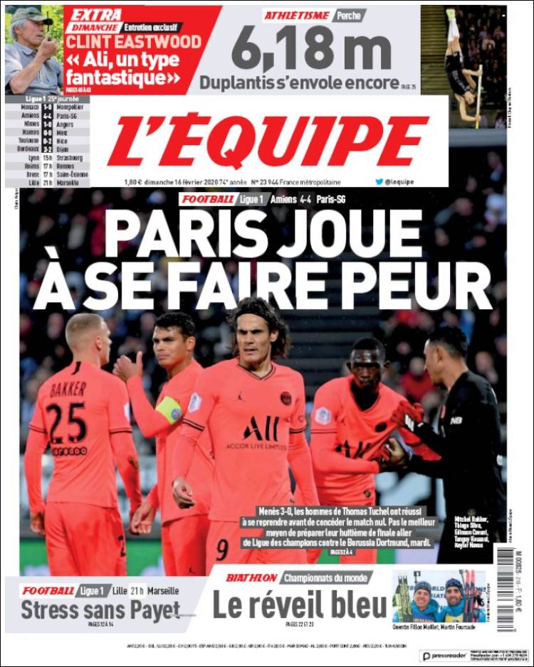 Portadas de diarios deportivos en el mundo del 16 de febrero de 2020