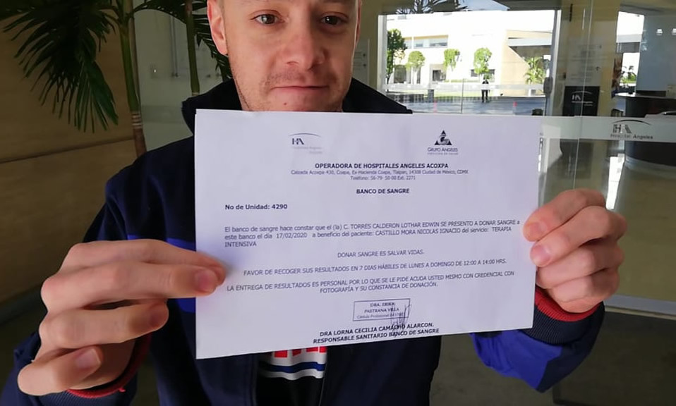 "Todos merecemos una segunda oportunidad" dijo el hincha de América por donar sangre para Nico (FOTO: Mediotiempo)