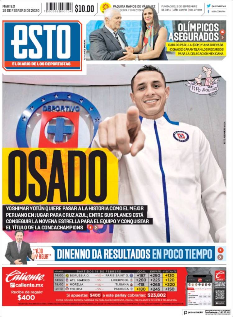 Portadas diarios deportivos en el mundo del 18 de febrero de 2020