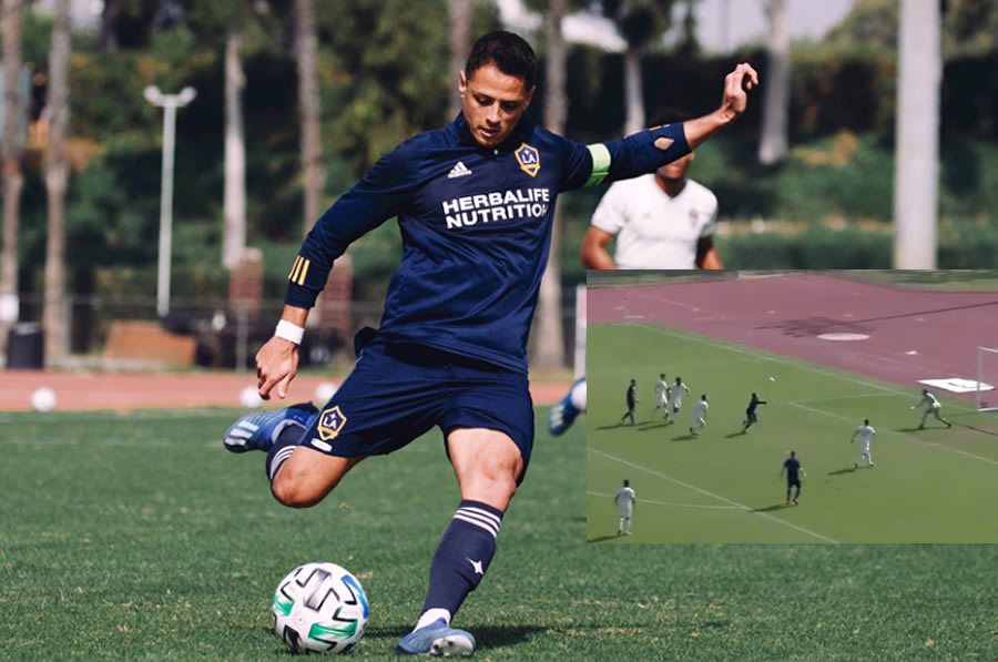 El mexicano sigue en su proceso de adaptación con el conjunto angelino. FOTO: @LAGalaxy_Es