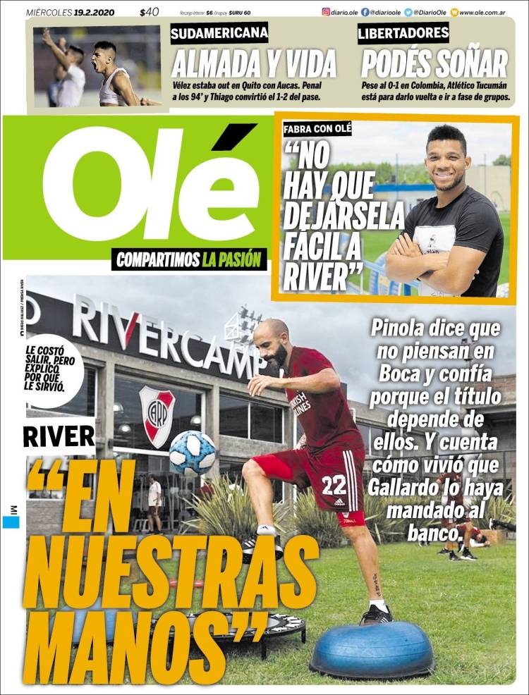 Portadas diarios deportivos en el mundo del 19 de febrero de 2020