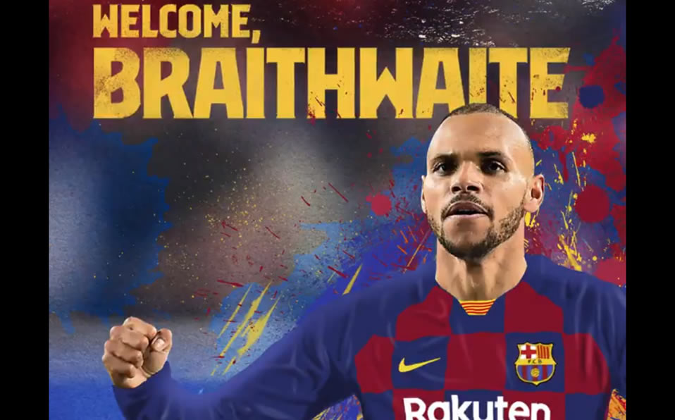 El Barcelona fichó al danés Martin Braithwaite hasta 2024. Foto: @FCBarcelona_es
