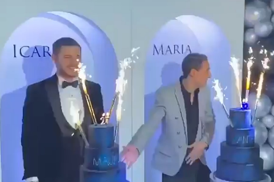 Icardi, Cavani y Di María se divirtieron en grande.