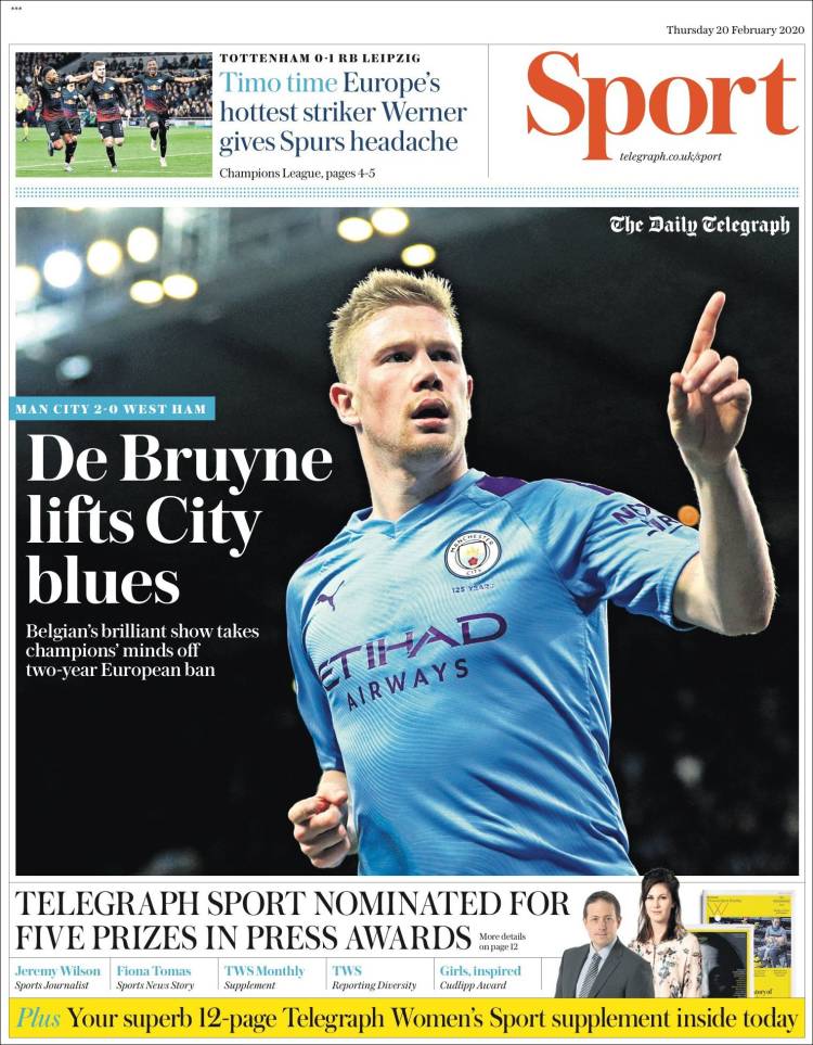 Portadas diarios deportivos en el mundo del 20 de febrero de 2020