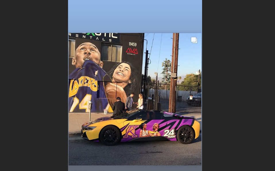 El BMW con el que recuerdan a Kobe Bryant. Foto: Instagram @vem_exoticrentals