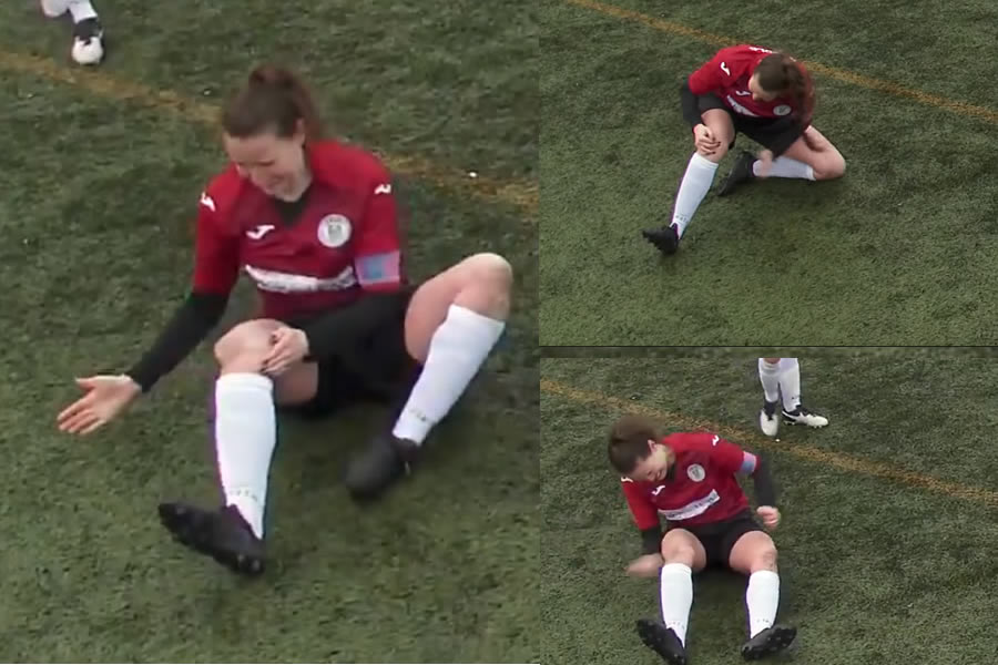 Jane O'Toole sorprendió al golpearse en repetidas ocasiones la rodilla fracturada.