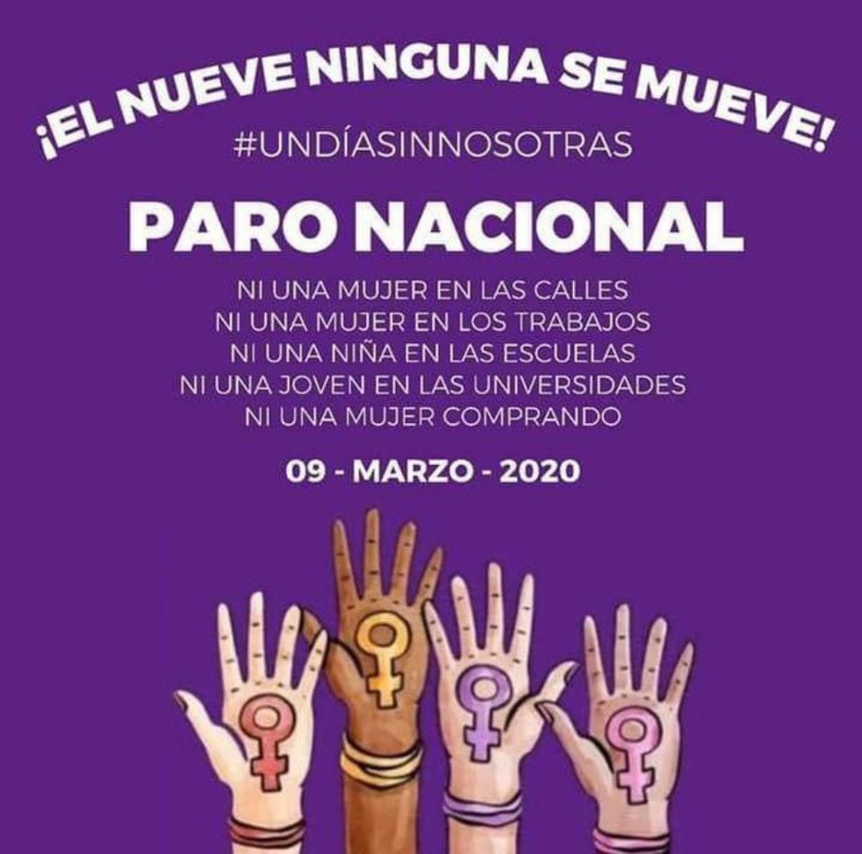 El 9 de marzo se realizará un paro nacional contra la inseguridad que sufren las mujeres en el país
