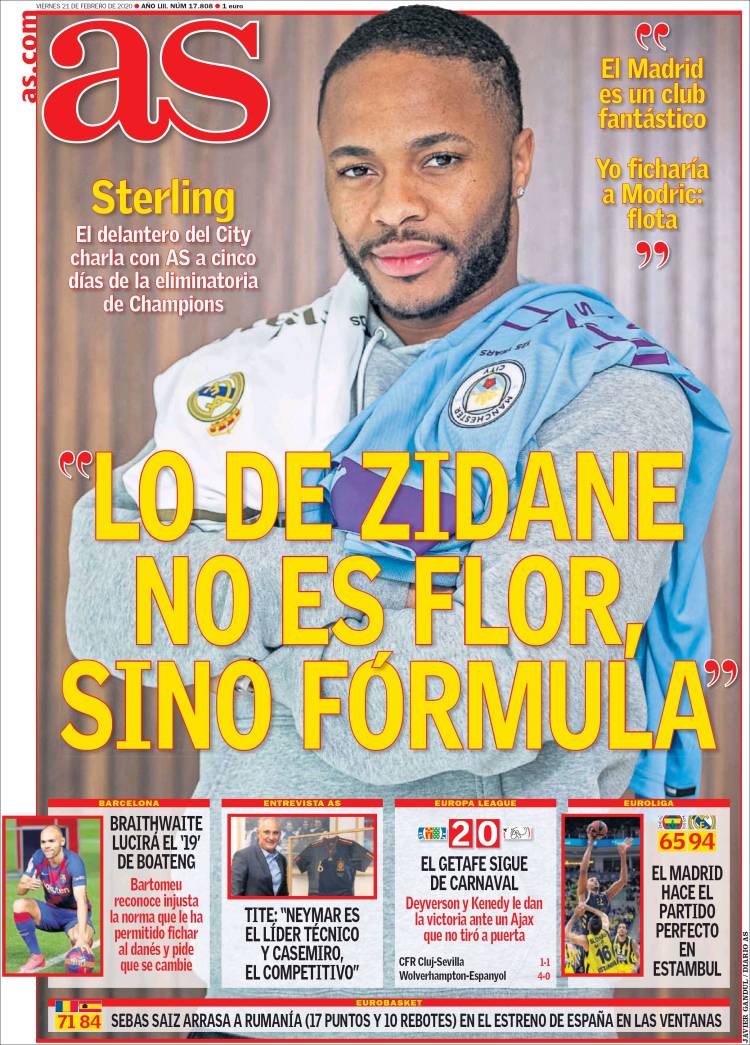 Portadas diarios deportivos en el mundo del 21 de febrero de 2020