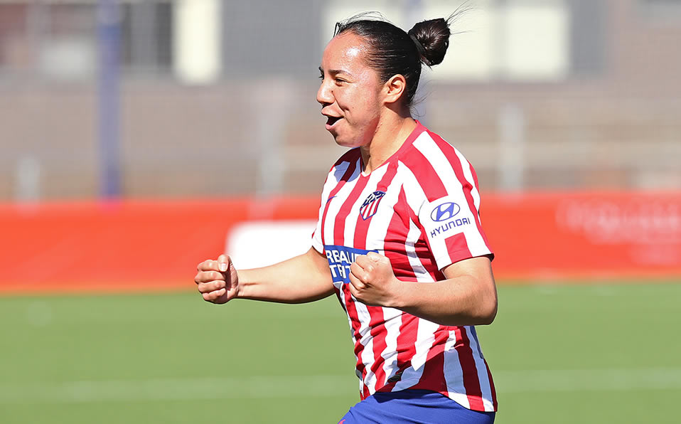 Charlyn Corral hace gol en victoria del Atlético sobre el Madrid (Twitter @AtletiFemenino)