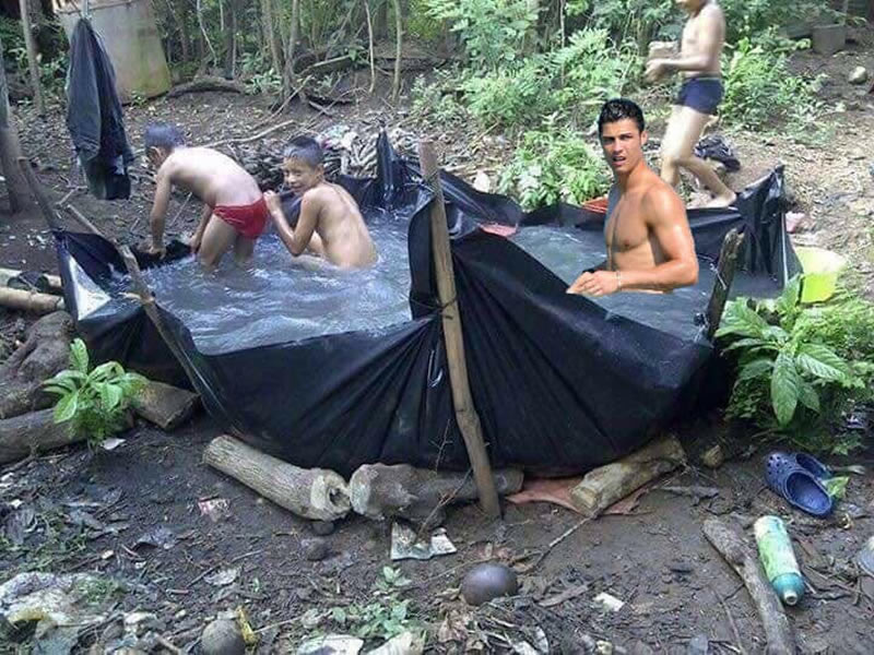 FOTOS: Cristiano Ronaldo en versión humilde gracias al Photoshop