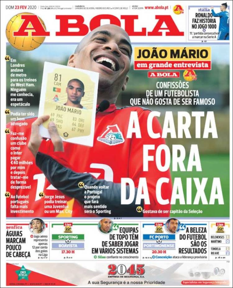 Portadas diarios deportivos en el mundo del 23 de febrero de 2020