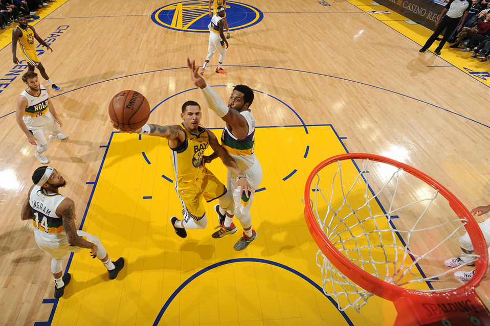 Juan Toscano tuvo su mejor noche desde que juega para los Warrios en la NBA (FOTO: AFP)