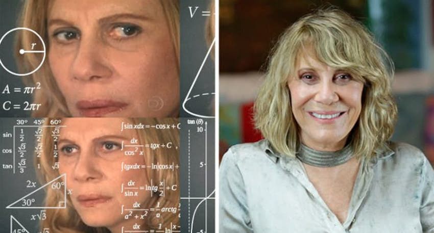La mujer de las fórmulas es Renata Sorrah, una actriz brasileña de telenovelas.