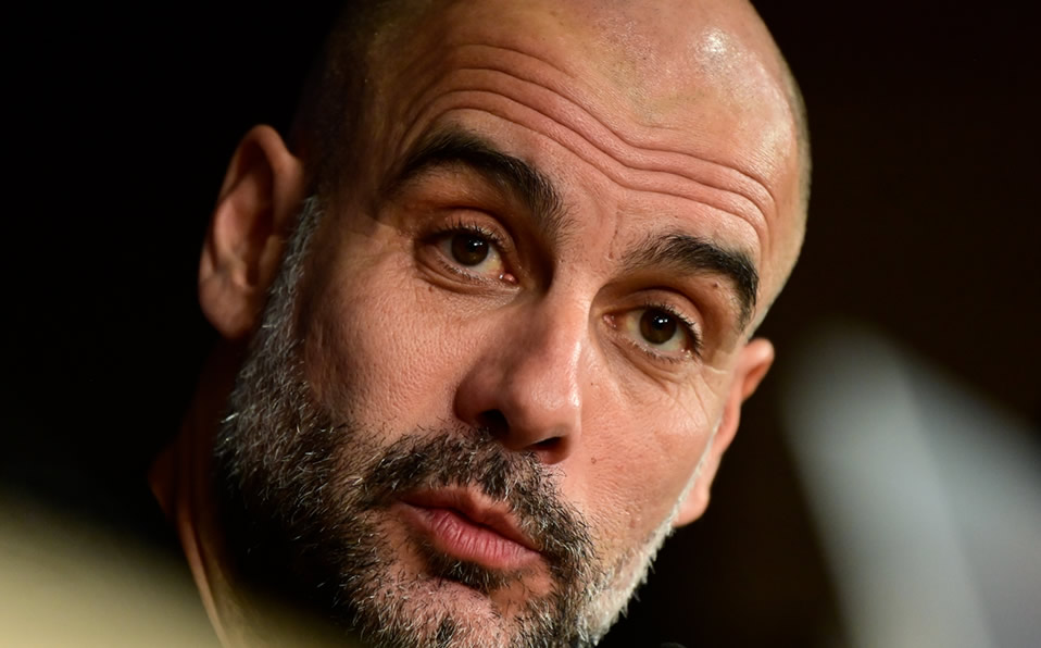 Pep Guardiola en conferencia de prensa. (AFP)