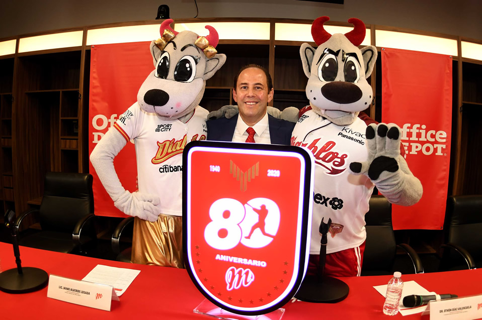 Diablos Rojos presenta logo de su 80 aniversario