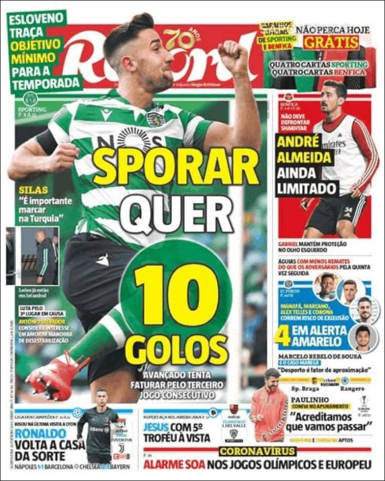 Noticias deportivas en los periódicos del mundo (26-febrero-2020)