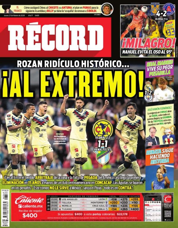 Noticias deportivas en los periódicos del mundo (27-febrero-2020)