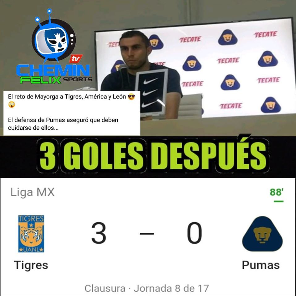 En el duelo de felinos, los Tigres le pusieron tremenda 'madrina' a los Pumas.