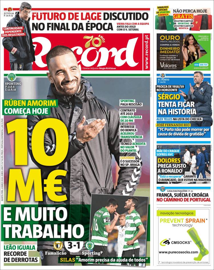 Noticias deportivas en los periódicos del mundo del 4 de marzo de 2020