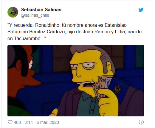 Los Simpson predijeron el pasaporte falso de Ronaldinho.