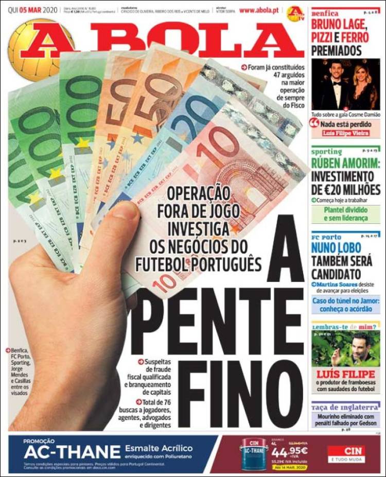 Noticias deportivas en los periódicos del mundo del 5 de marzo de 2020
