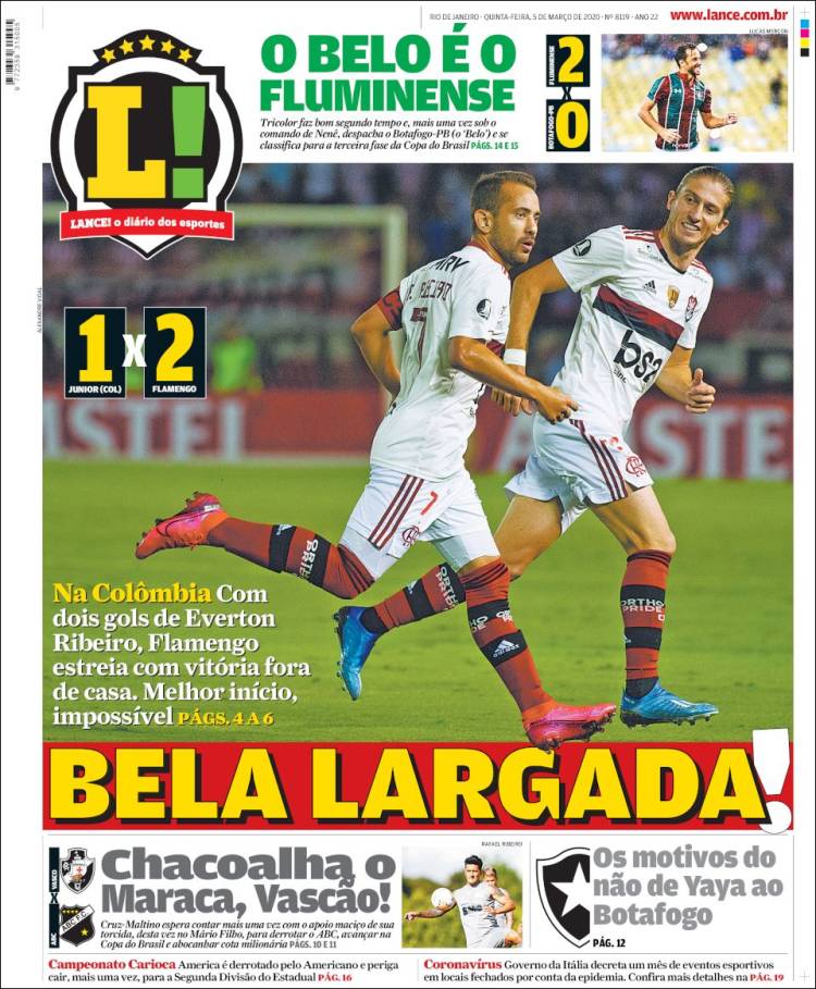 Noticias deportivas en los periódicos del mundo del 5 de marzo de 2020