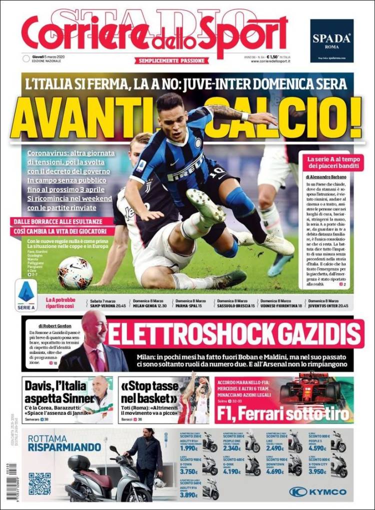 Noticias deportivas en los periódicos del mundo del 5 de marzo de 2020