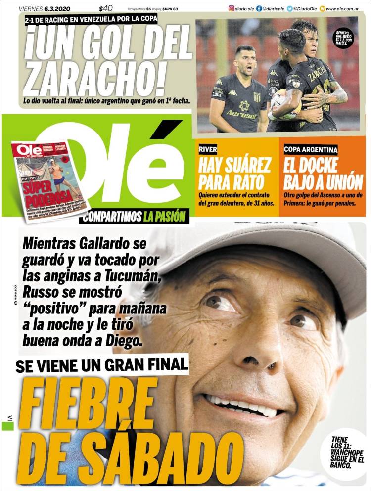 Noticias deportivas en los periódicos del mundo del 6 de marzo de 2020Noticias deportivas en los periódicos del mundo del 6 de marzo de 2020