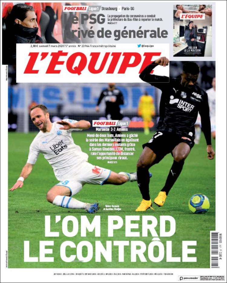Noticias deportivas en los periódicos del mundo del 7 de marzo de 2020