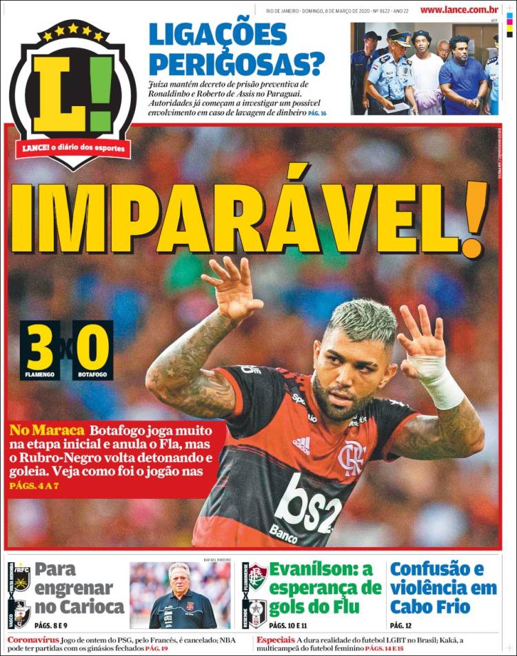 Noticias deportivas en los periódicos del mundo del 8 de marzo de 2020
