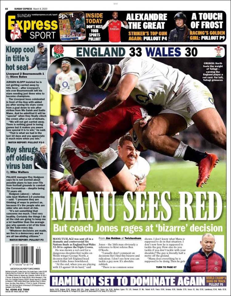 Noticias deportivas en los periódicos del mundo del 8 de marzo de 2020