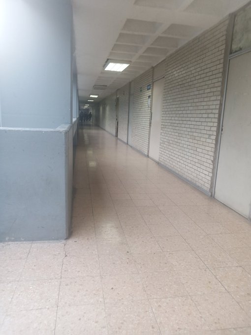 Los pasillos de las escuelas (FOTO: Twitter)