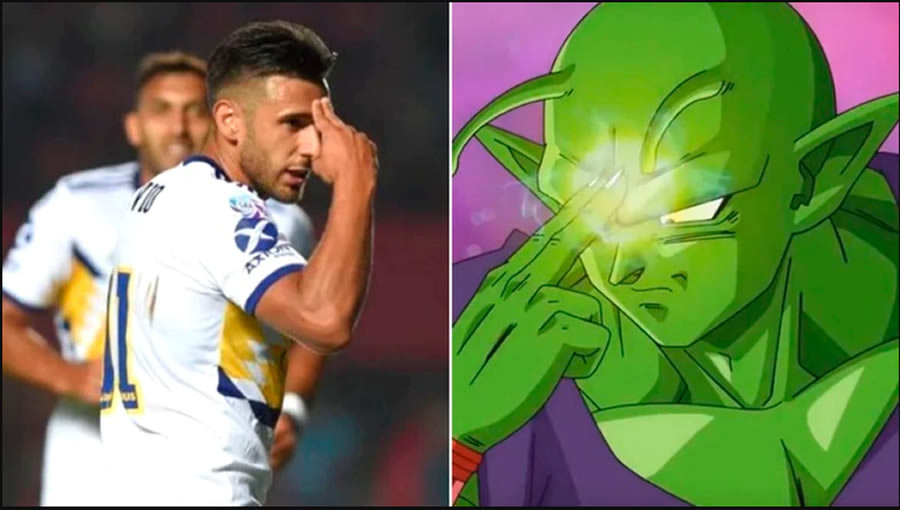 Salvio y uno más de sus festejos con el cuadro Xeneize.