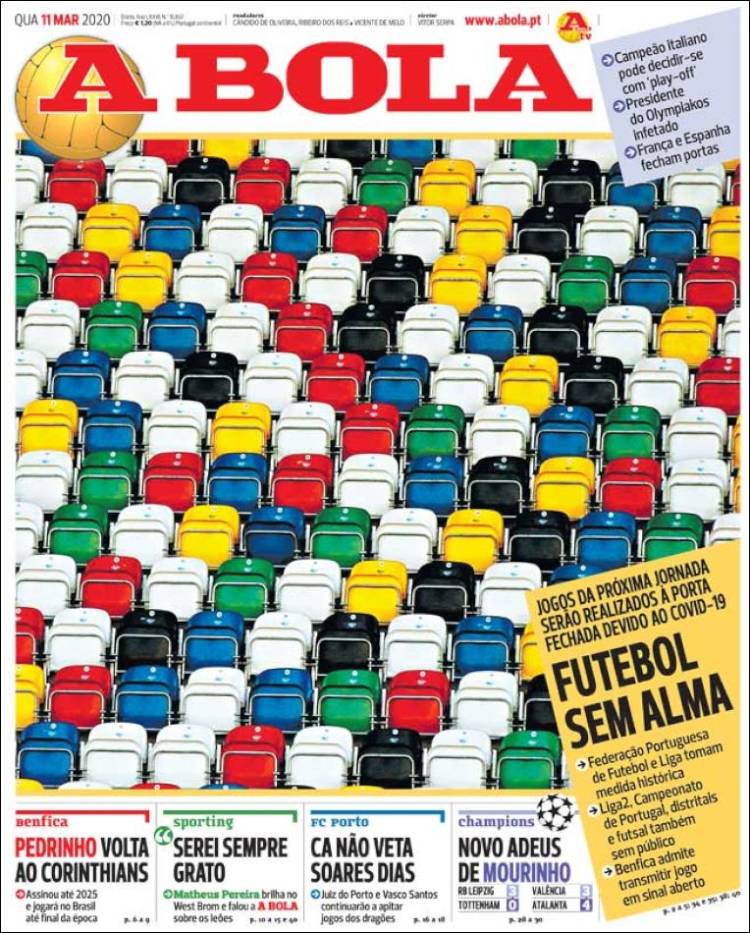 Noticias deportivas en los periódicos del mundo de 11 de marzo de 2020